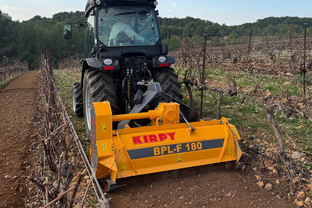 Broyeur de pierres Kirpy BPL-F dans des vignes